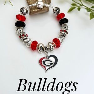 Bulldogs 925 Sterling Silver Charm Bracelet NEW